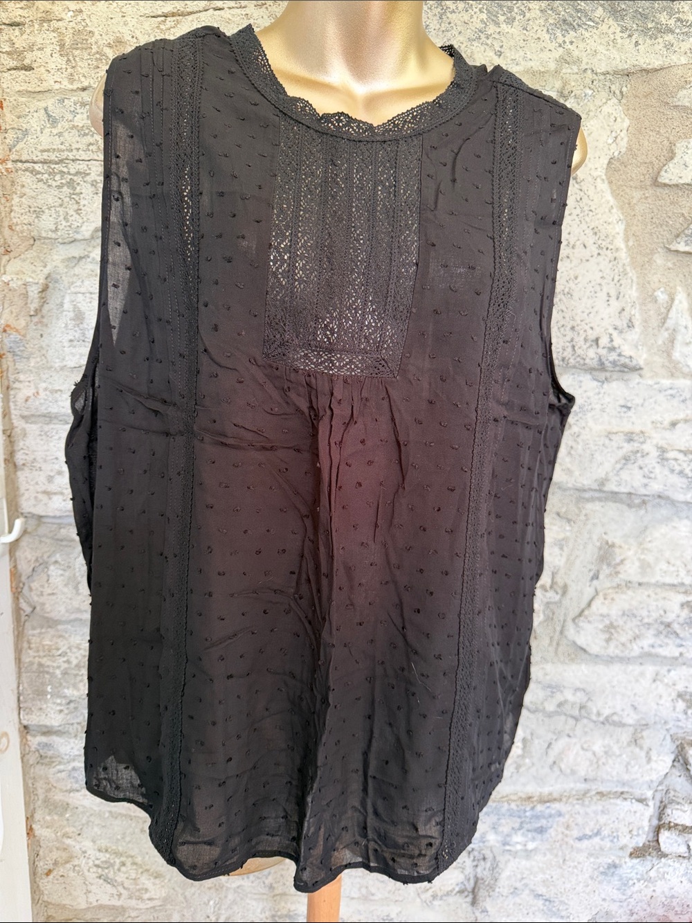GAP Swiss Dot Lace Yoke Blouse